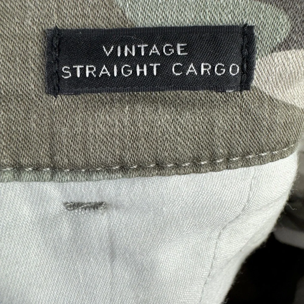 J. Crew Vintage Straight Cargo Pants Green Camo Size 30 Women Stretch Utility